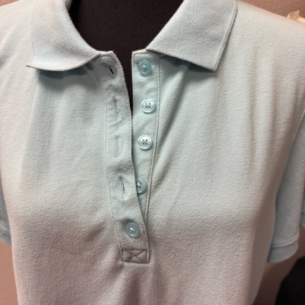 Croft & Barrow Aqua Blue Stretch Polo Shirt XL Short Sleeve Casual Golf Top - Picture 2 of 9